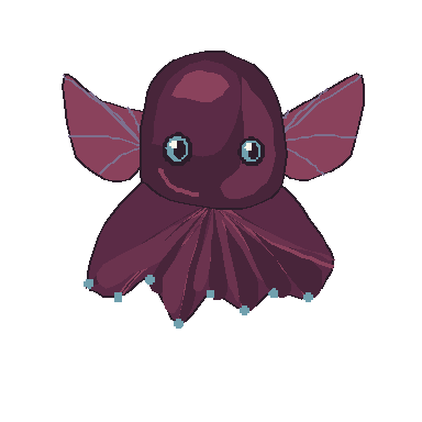 コウモリダコの解像度別ネイティブ作品・384×384ピクセルアート